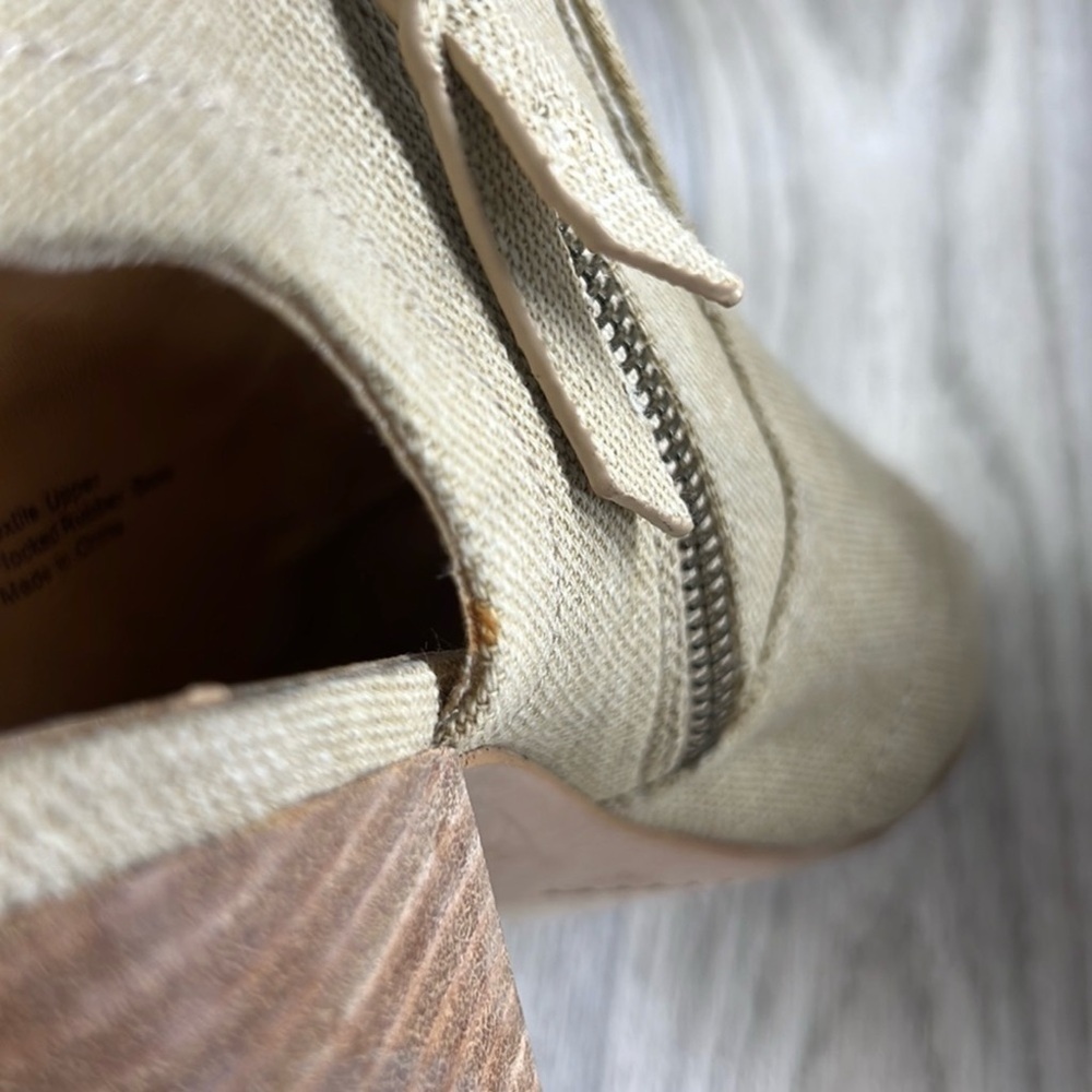 Splendid Tan Peep-Toe Heeled Boots - Picture 12 of 16